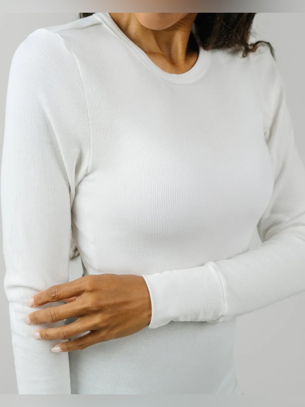 Zyia Women's Lime Green Ribbed Long-Sleeve Crewneck Top